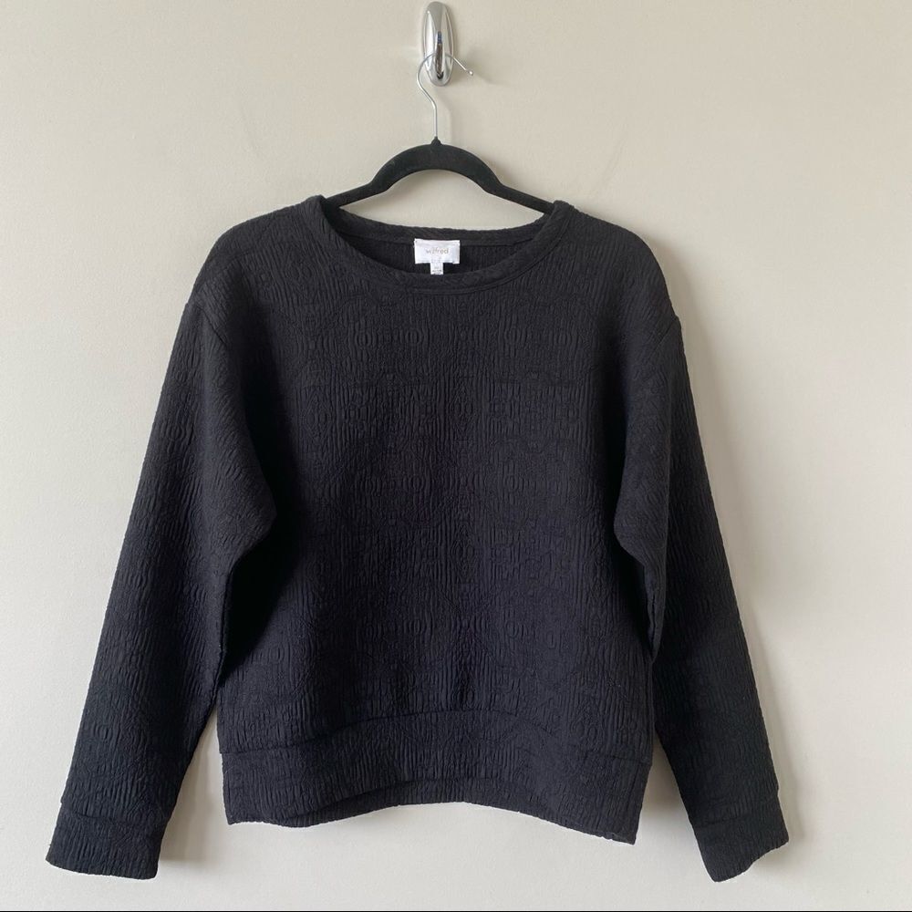Aritiza “Wilfred” Textured Black Pullover Sweater